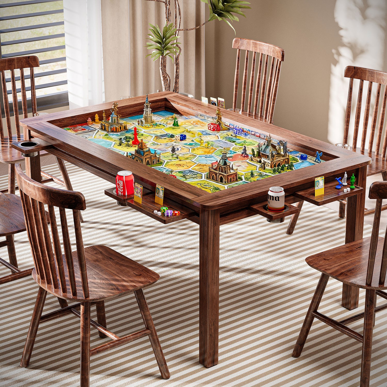 LAUSAINT HOME Board Game Table with Removable Table Top