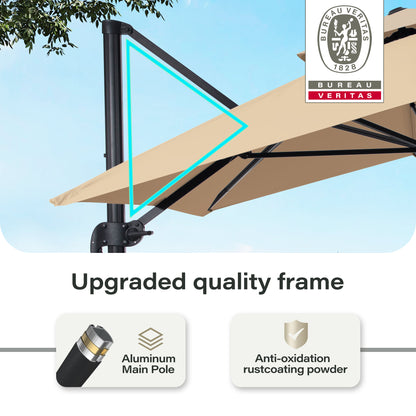 9x12FT Rectangular Large Cantilever Umbrella