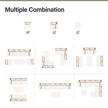 8 Pieces Outdoor Patio Furniture Set with 43&quot; Propane Gas Fire Pit Table