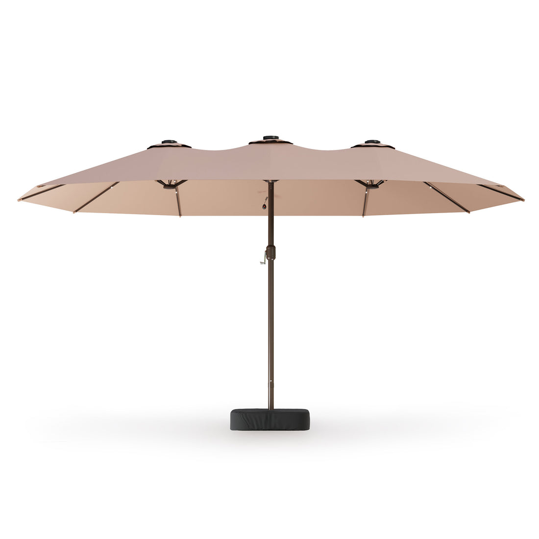 15ft Large Double-Sided Rectangle Outdoor Umbrella with Base