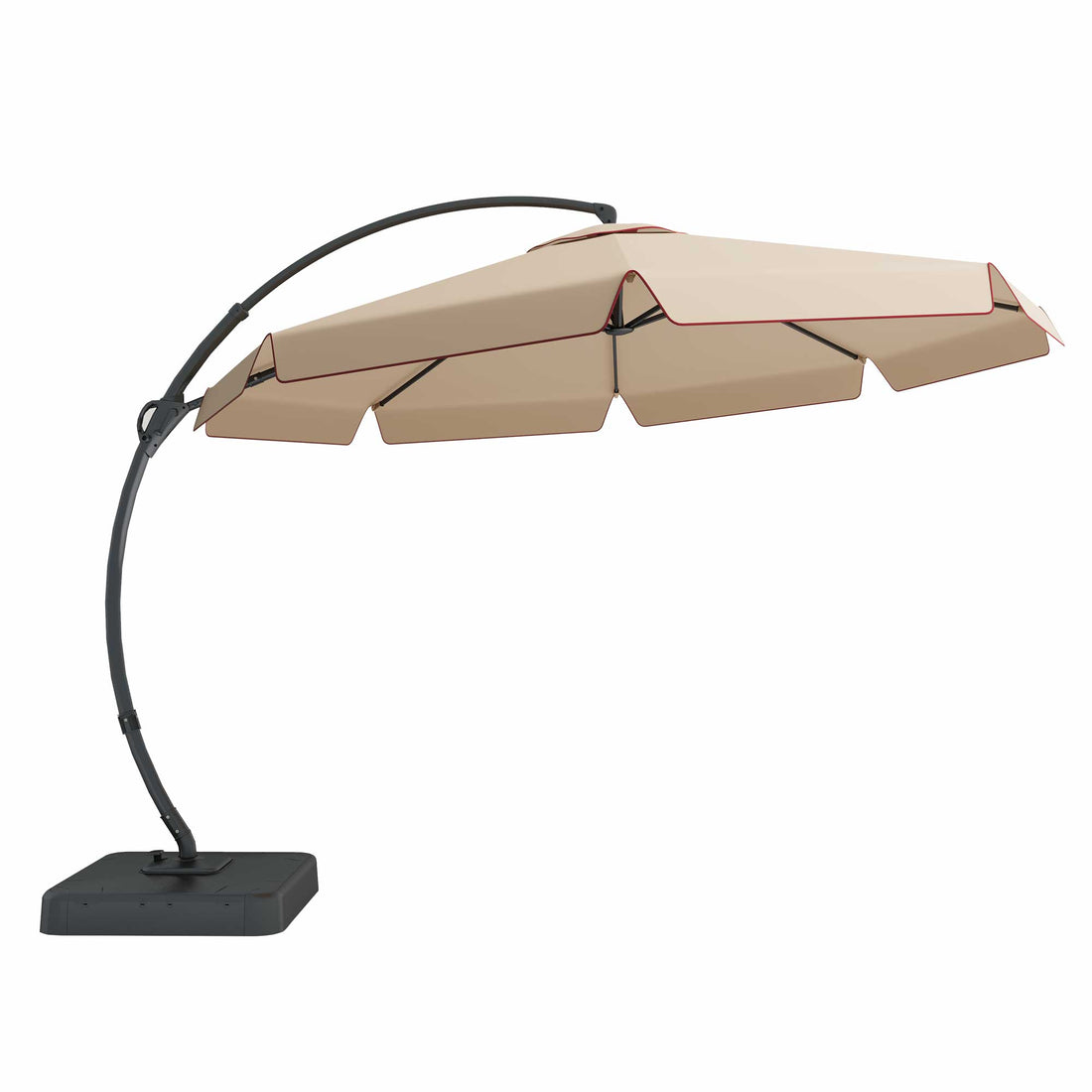 LAUSAINT HOME 11 Ft Outdoor Patio Umbrella, Deluxe Curvy Cantilever Umbrella with 360° Rotation