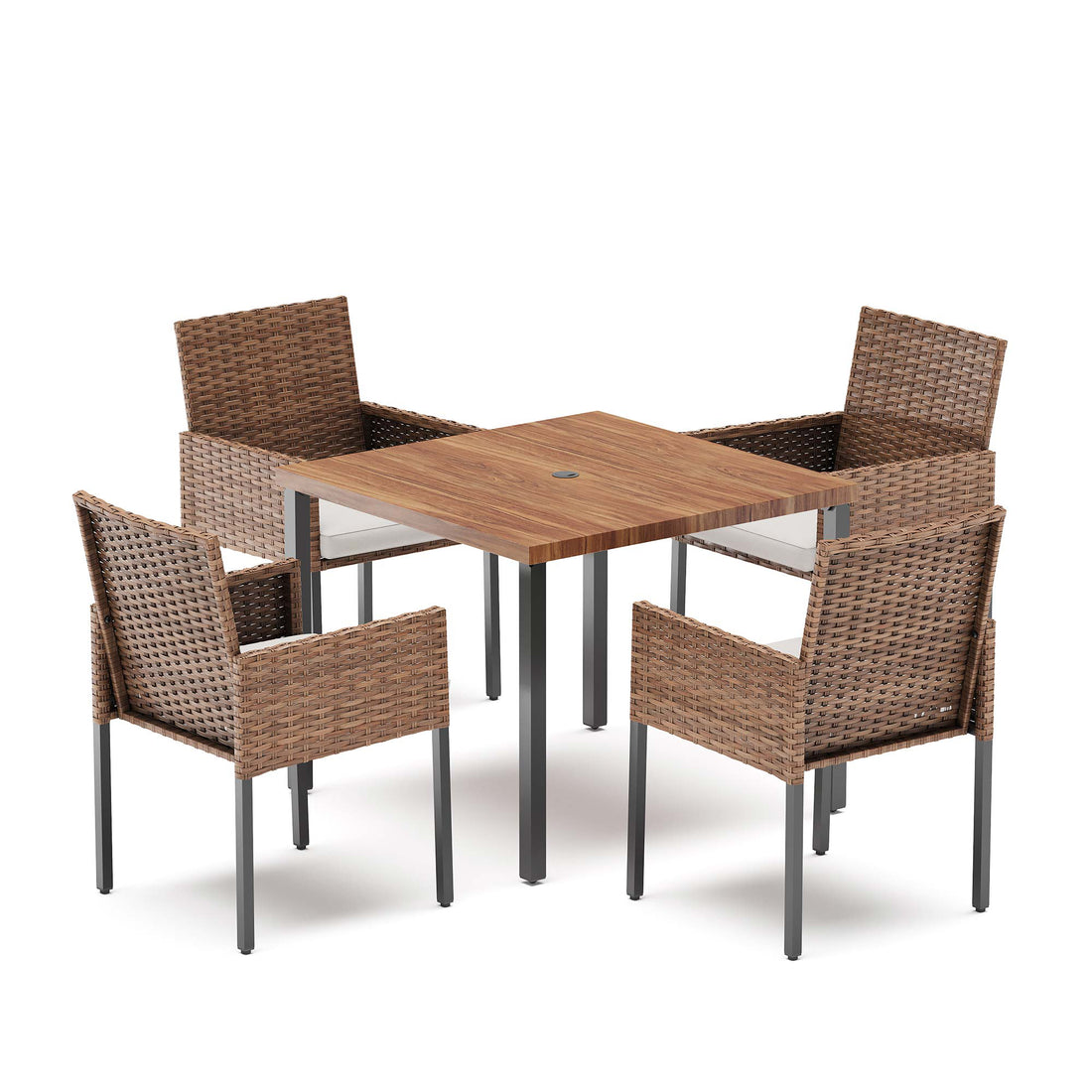 LAUSAINT HOME 5 Pieces Wicker Dining Set