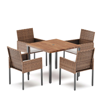 5 Pieces Wicker Dining Set