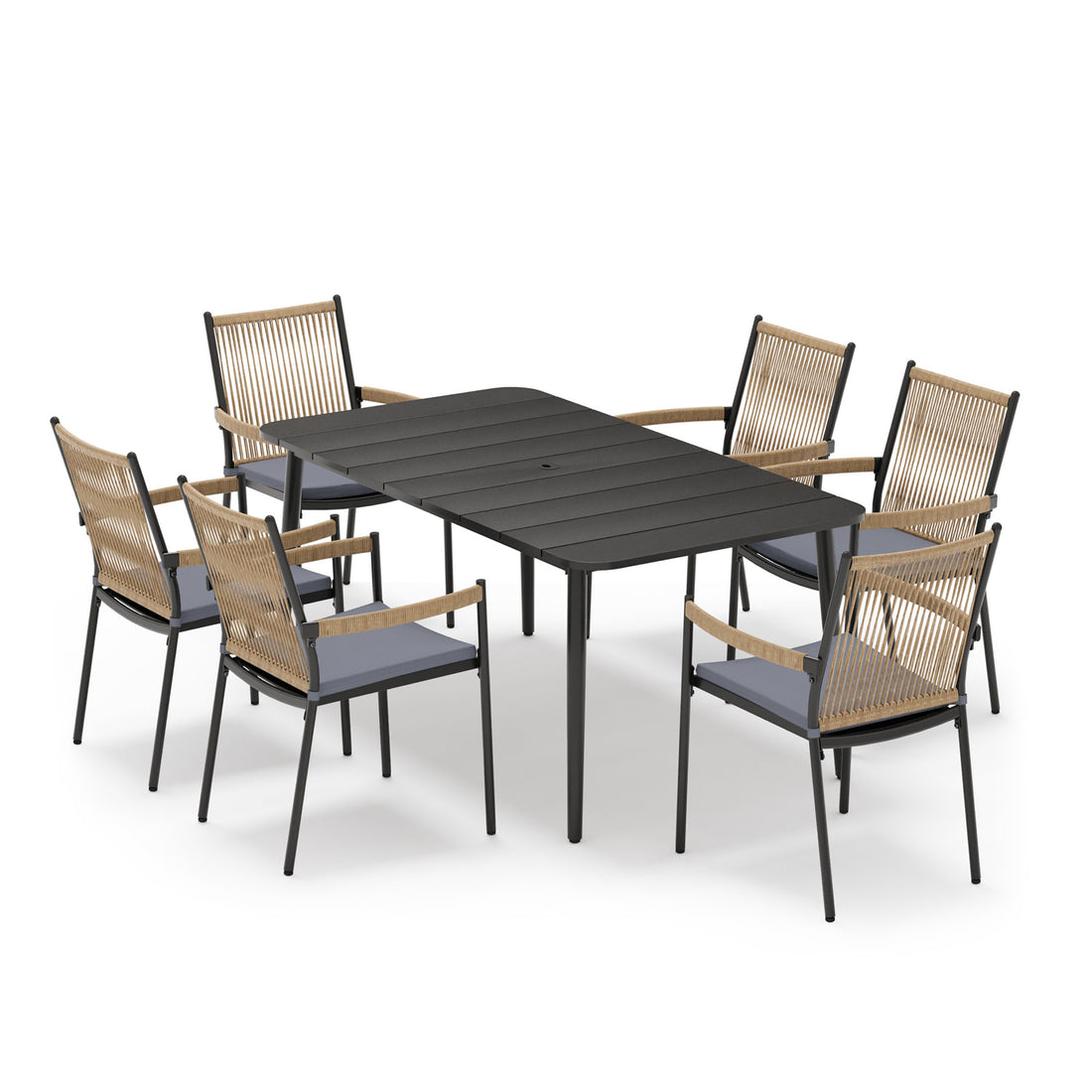 LAUSAINT HOME 7 Pieces Outdoor Patio Dining Set with Cushion