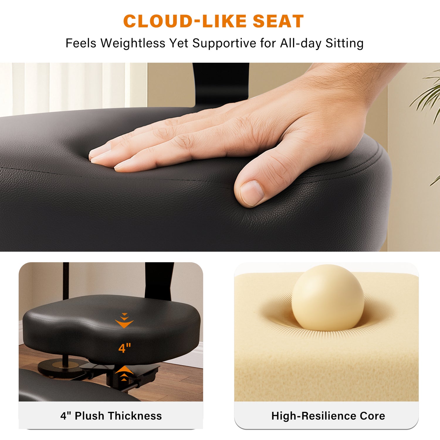 LAUSAINT HOME Cross-Legged Office Meditation Chair, Criss Cross ADHD Chair