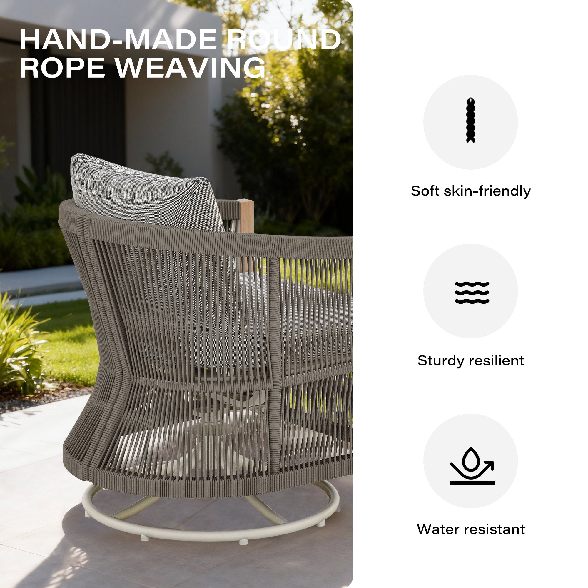 LAUSAINT HOME 3-Piece Outdoor Swivel Rocking Bistro Set