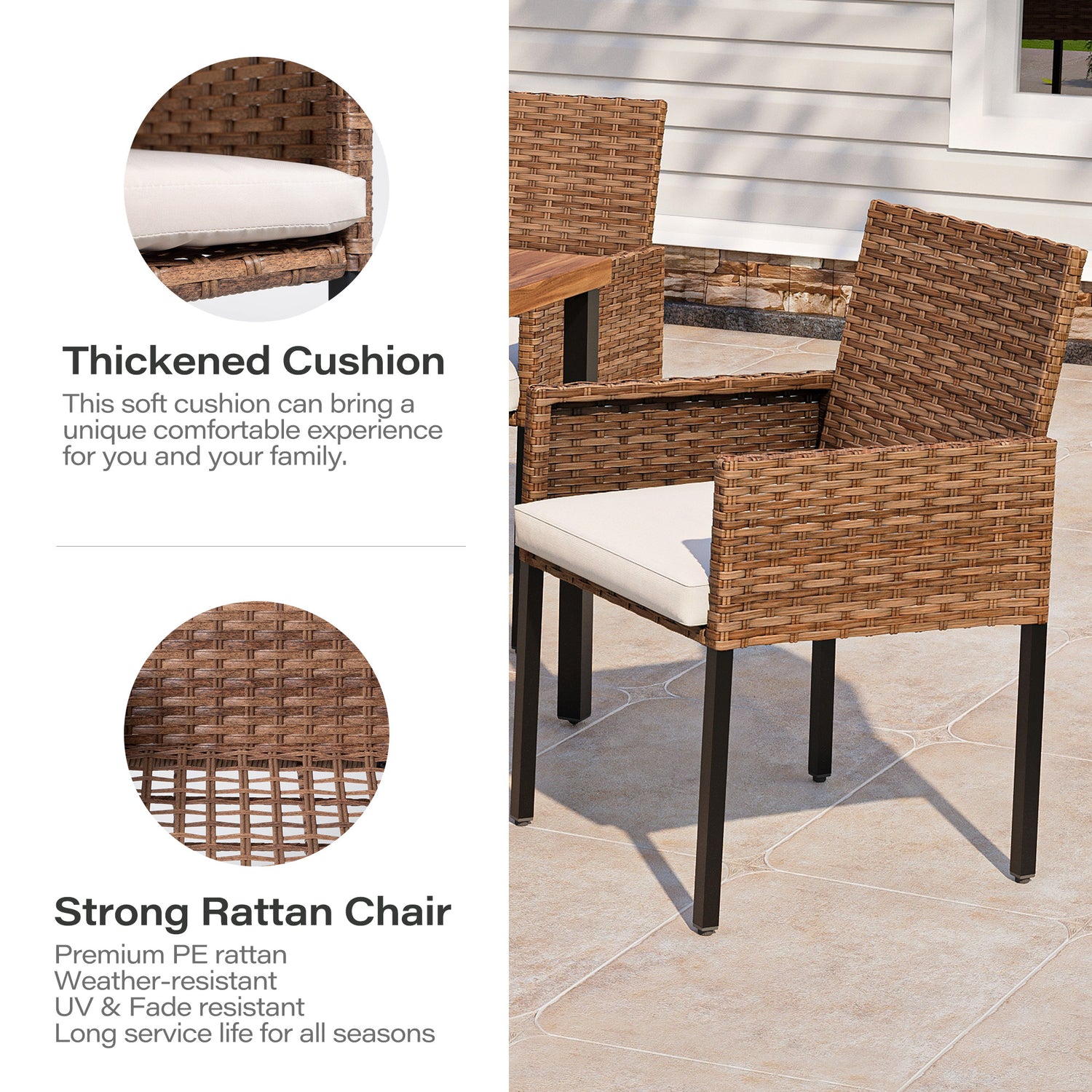 5 Pieces Wicker Dining Set
