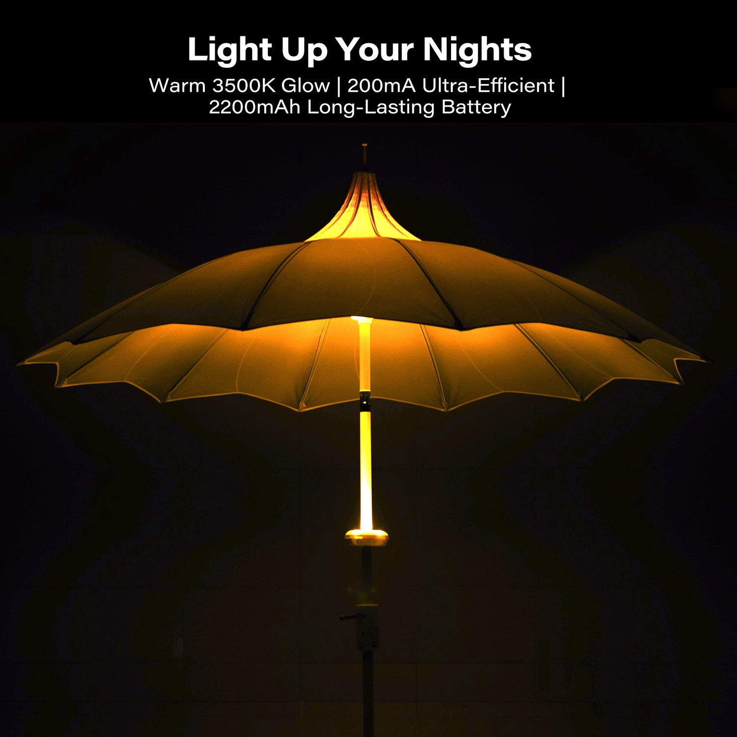 LAUSAINT HOME 9ft Outdoor Pagoda Patio Umbrella with Lights