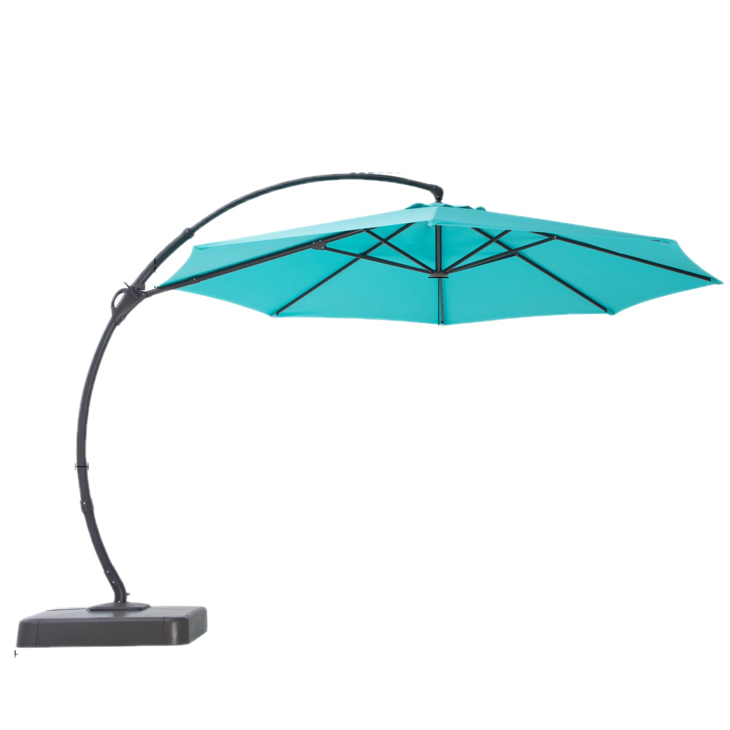 LAUSAINT HOME Outdoor Patio Umbrella with Base Included, Large Sun Shade Cantilever Umbrella Deluxe Curvy