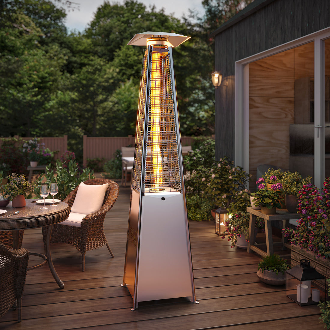 LAUSAINT HOME Pyramid Patio Heater, 48,000 BTU Outdoor Patio Heaters for Outdoor Use