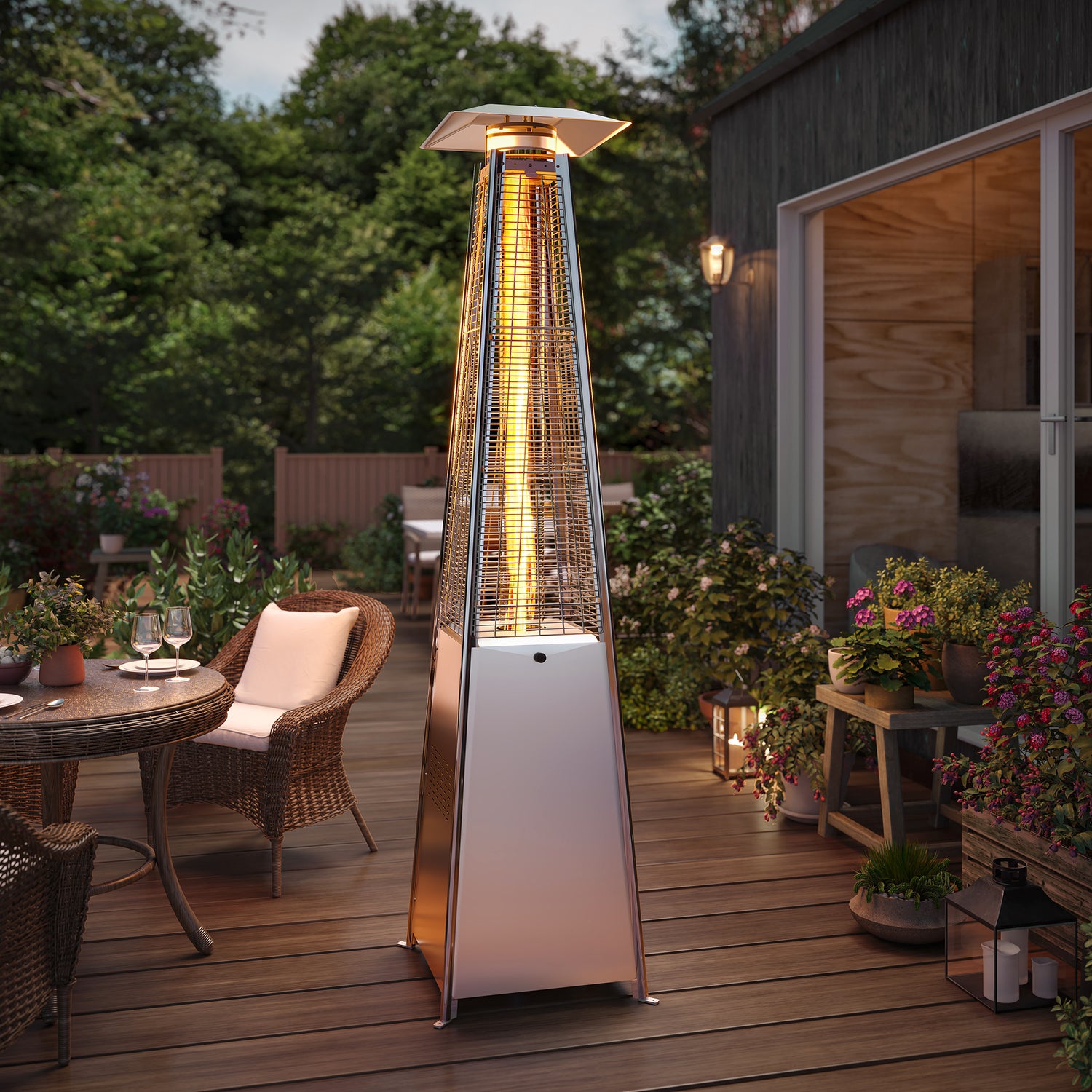 LAUSAINT HOME Pyramid Patio Heater, 48,000 BTU Outdoor Patio Heaters for Outdoor Use