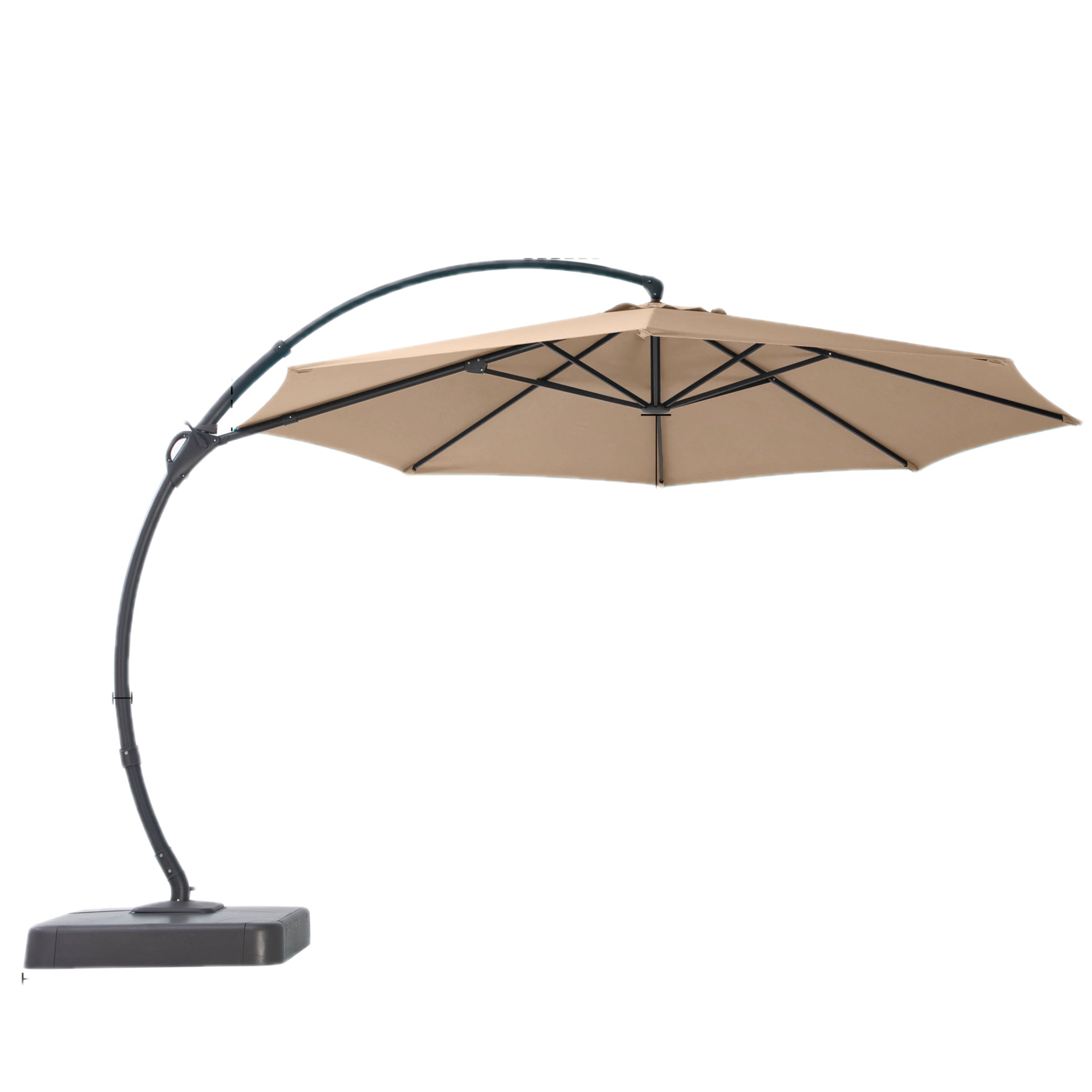 LAUSAINT HOME Outdoor Patio Umbrella with Base Included, Large Sun Shade Cantilever Umbrella Deluxe Curvy