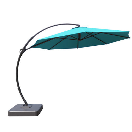 LAUSAINT HOME 11 FT Deluxe Curvy Cantilever Umbrella with 360° Rotation Outdoor Patio Umbrella with Base