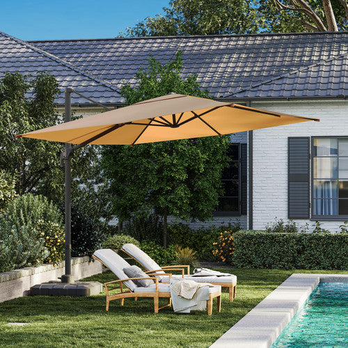10 foot offset patio umbrella with rotation LAUSAINT HOME 10 Ft Patio Umbrella Outdoor with 360-degree Rotation Aluminum Offset Umbrella