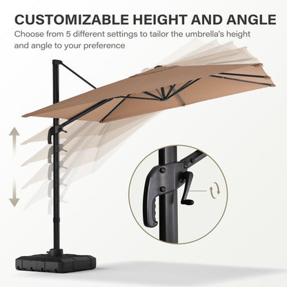 LAUSAINT HOME 10 Ft Patio Umbrella Outdoor with 360-degree Rotation Aluminum Offset Umbrella