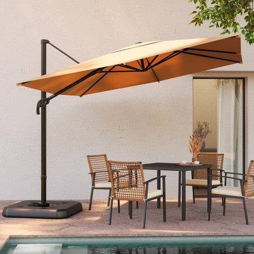 10 foot offset patio umbrella with rotation LAUSAINT HOME 10 Ft Patio Umbrella Outdoor with 360-degree Rotation Aluminum Offset Umbrella