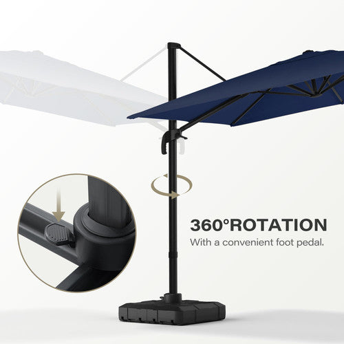 LAUSAINT HOME 10 Ft Patio Umbrella Outdoor Square Aluminum Offset Umbrella with 360-degree Rotation