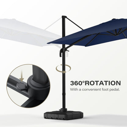 LAUSAINT HOME 10 Ft Patio Umbrella Outdoor Square Aluminum Offset Umbrella with 360-degree Rotation