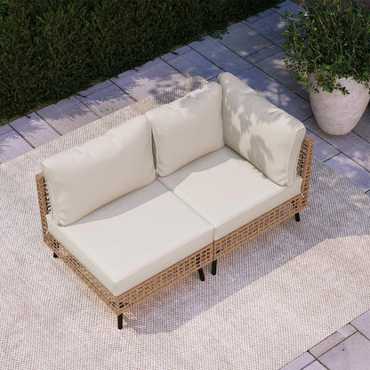 LAUSAINT HOME Outdoor Sectional Sofa Set All-Weather Patio Conversation Set with Thick Cushions