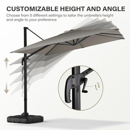 LAUSAINT HOME 9 Ft Patio Umbrella Outdoor with 360-degree Rotation Aluminum Offset Umbrella