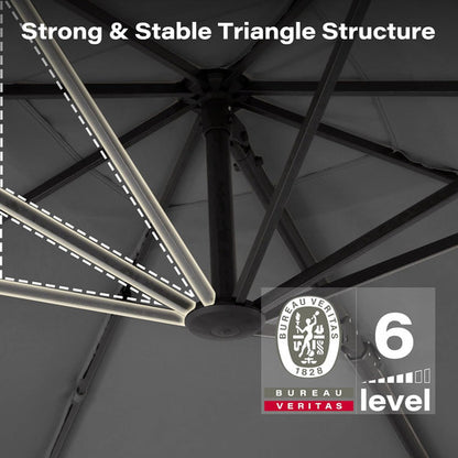 LAUSAINT HOME 9 Ft Patio Umbrella Outdoor with 360-degree Rotation Aluminum Offset Umbrella