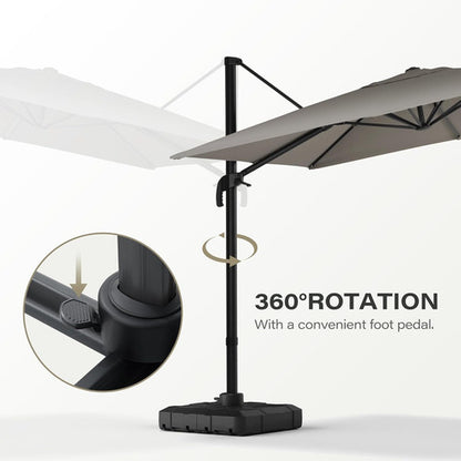 LAUSAINT HOME 9 Ft Patio Umbrella Outdoor with 360-degree Rotation Aluminum Offset Umbrella