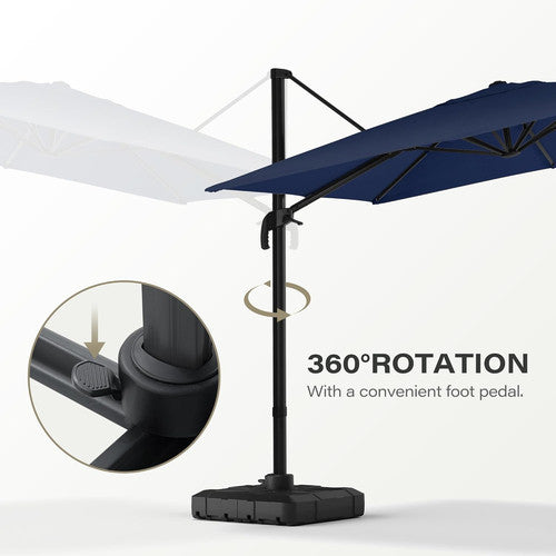 LAUSAINT HOME 9 Ft Patio Umbrella Outdoor with 360-degree Rotation Aluminum Offset Umbrella