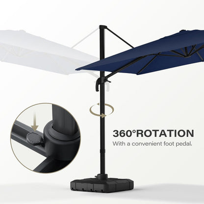 LAUSAINT HOME 9 Ft Patio Umbrella Outdoor with 360-degree Rotation Aluminum Offset Umbrella