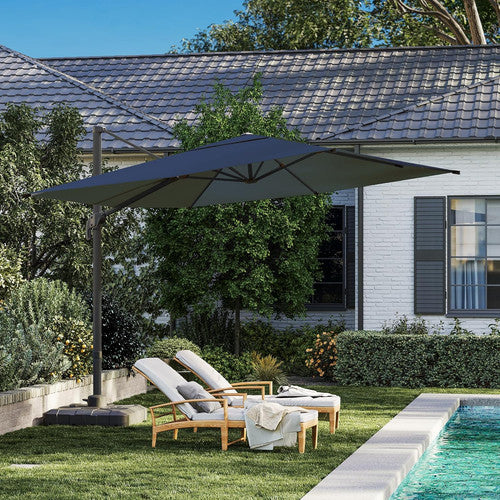 LAUSAINT HOME 9 Ft Patio Umbrella Outdoor with 360-degree Rotation Aluminum Offset Umbrella