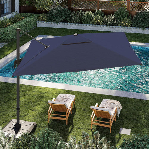 LAUSAINT HOME 9 Ft Patio Umbrella Outdoor with 360-degree Rotation Aluminum Offset Umbrella