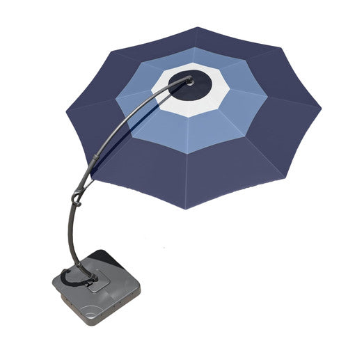 LAUSAINT HOME 11 Ft Outdoor Patio Umbrella with Base, Deluxe Curvy Cantilever Umbrella Heavy Duty with 360° Rotation