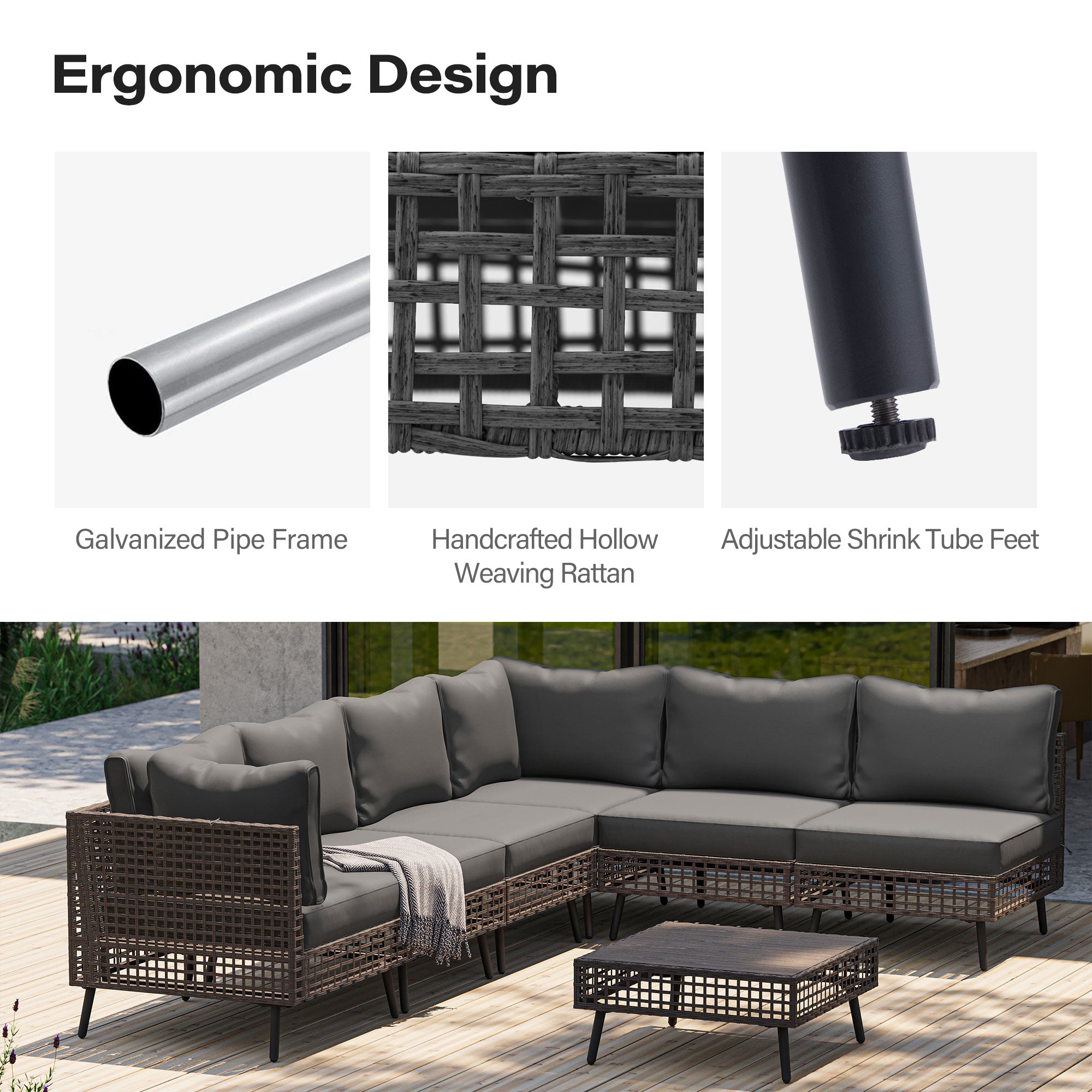 7-Piece Wicker Patio Furniture Set