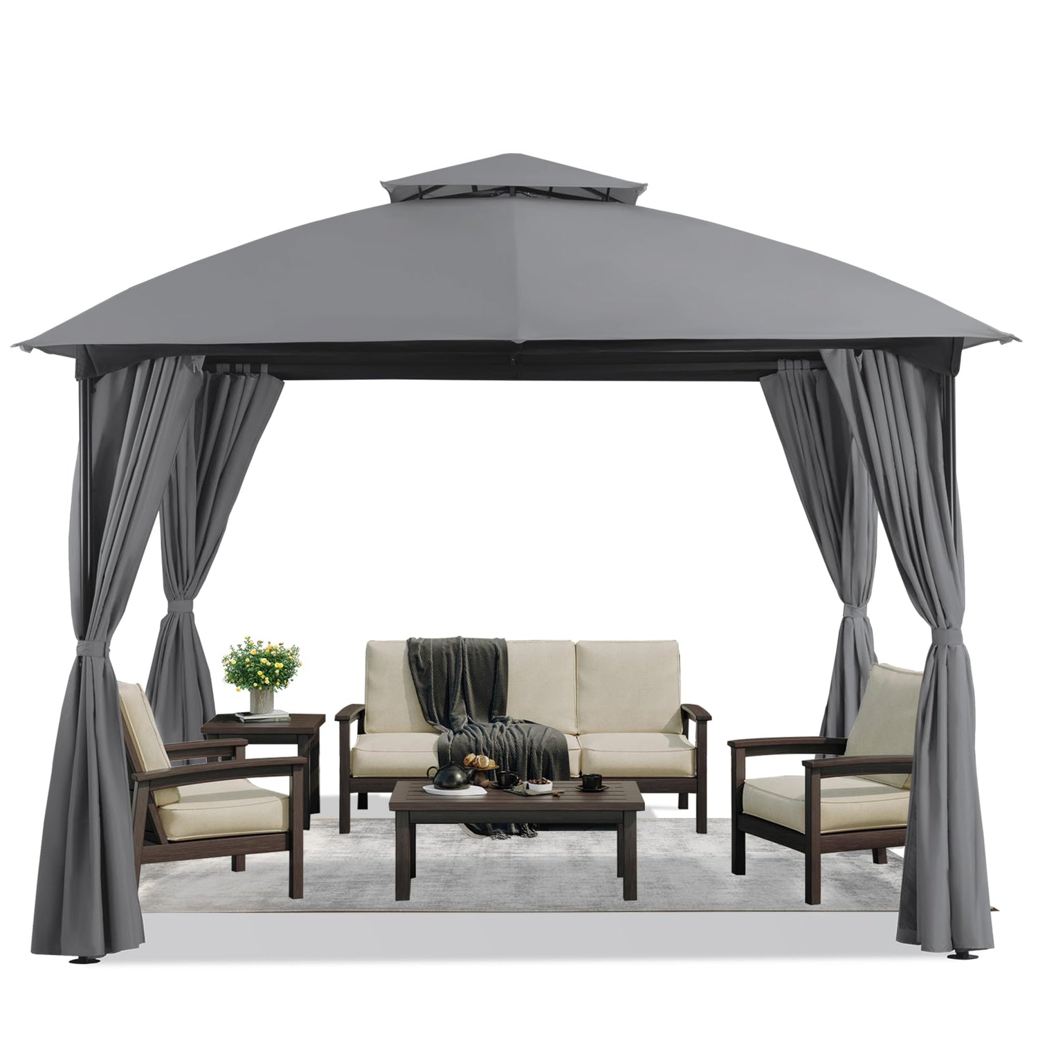 LAUSAINT HOME Patio Arc Gazebo Outdoor Canopy Tent 10&