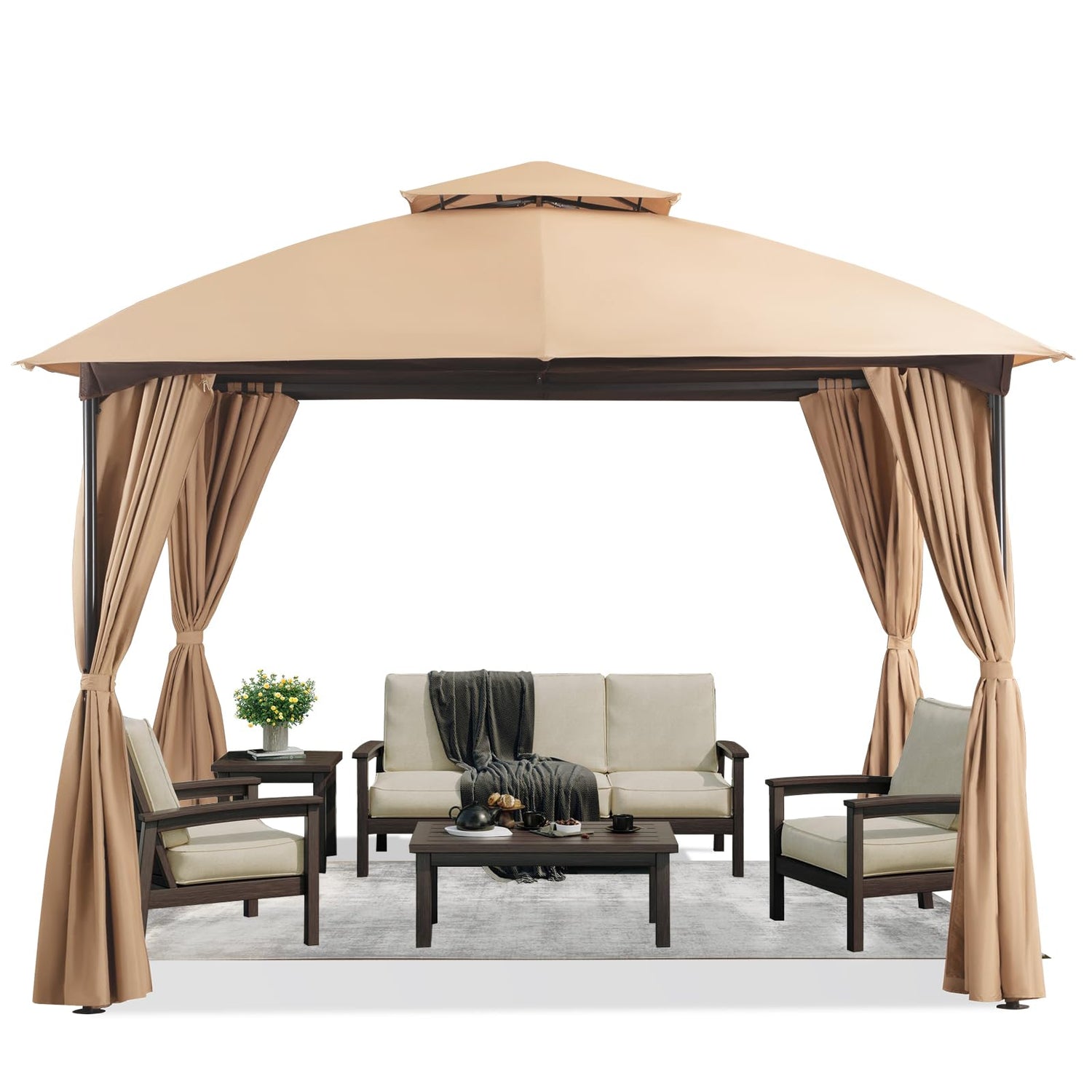 LAUSAINT HOME Patio Arc Gazebo Outdoor Canopy Tent 10&