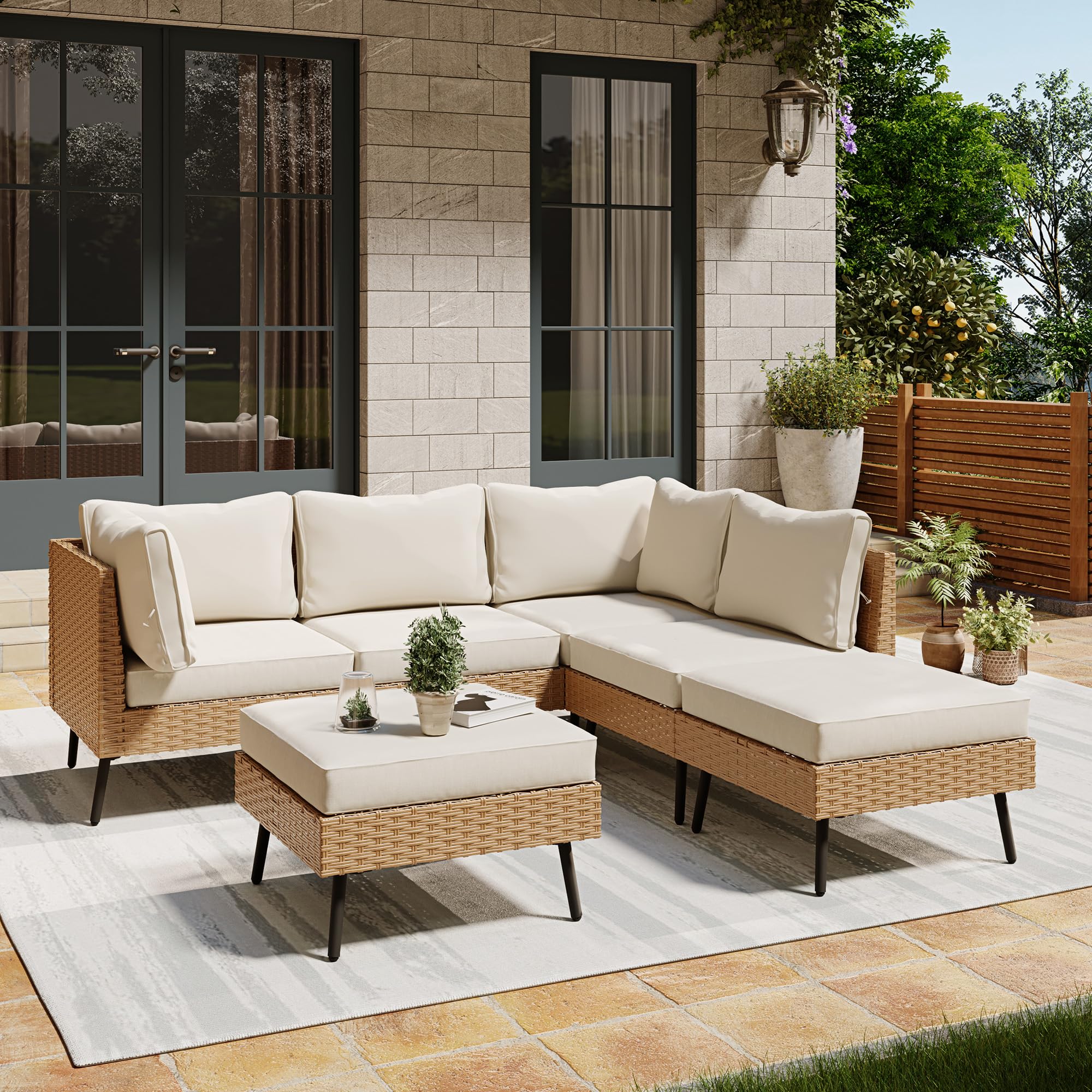 LAUSAINT HOME 6 Pieces Outdoor Sectional Sofa Set