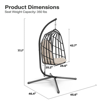 LAUSAINT HOME Hanging Egg Chair with Stand