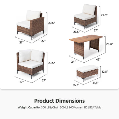 LAUSAINT HOME 8 Pieces Outdoor Patio Furniture Set