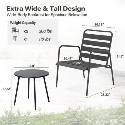 LAUSAINT HOME 3 Pieces Small Patio Bistro Set