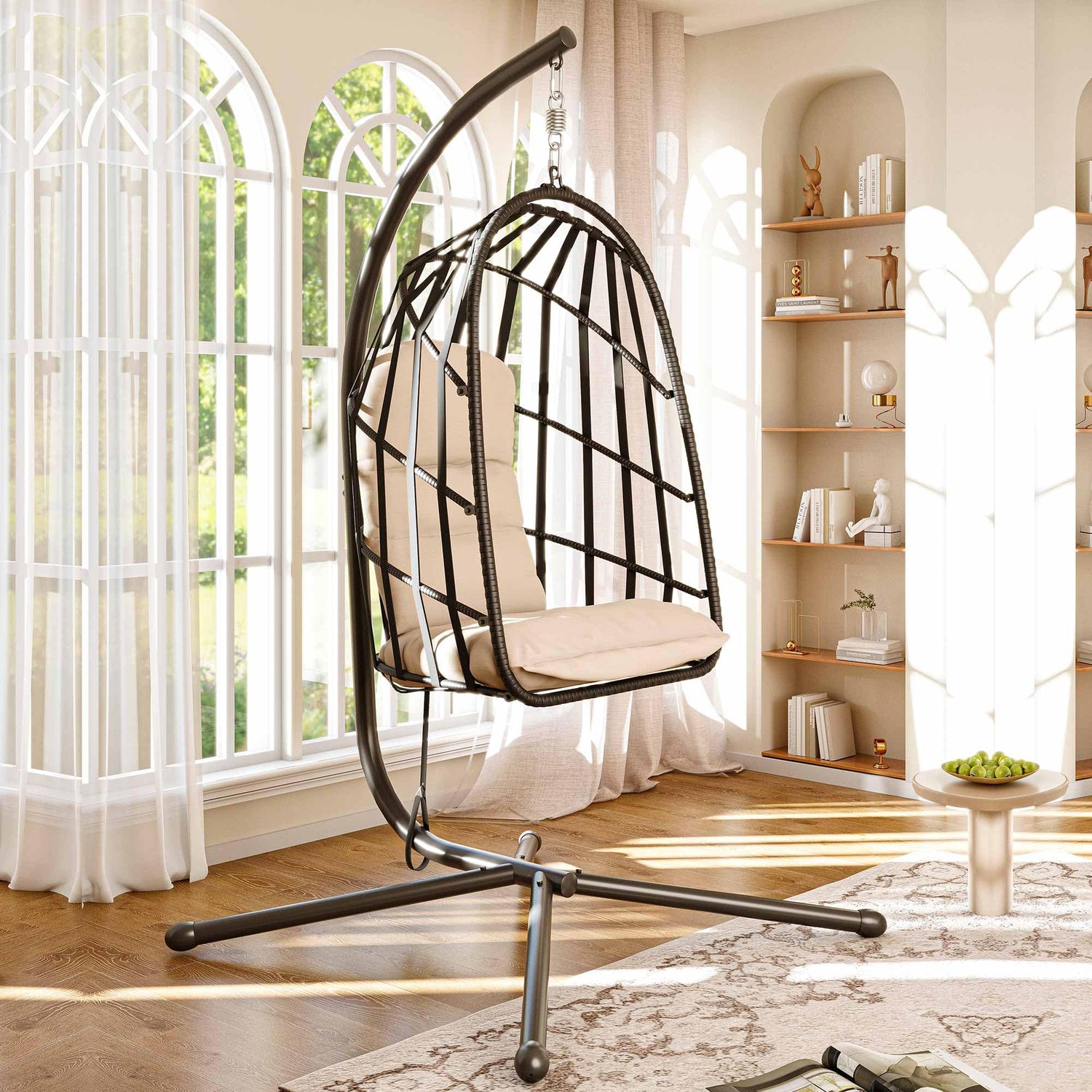 LAUSAINT HOME Hanging Egg Chair with Stand