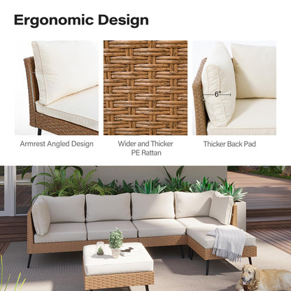 LAUSAINT HOME 6 Pieces Outdoor Sectional Sofa Set