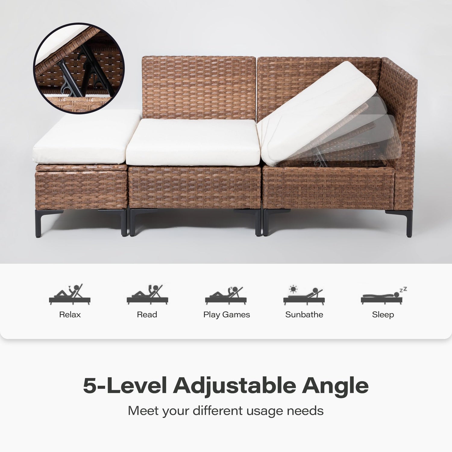 LAUSAINT HOME 8 Pieces Outdoor Patio Furniture Set