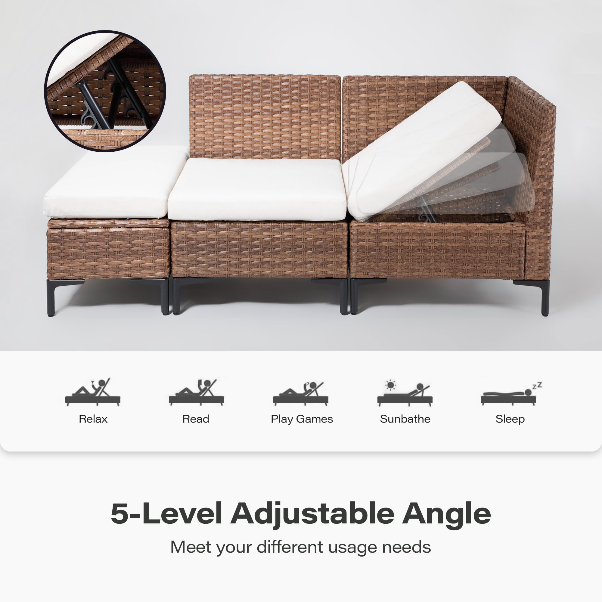 LAUSAINT HOME 8 Pieces Outdoor Patio Furniture Set