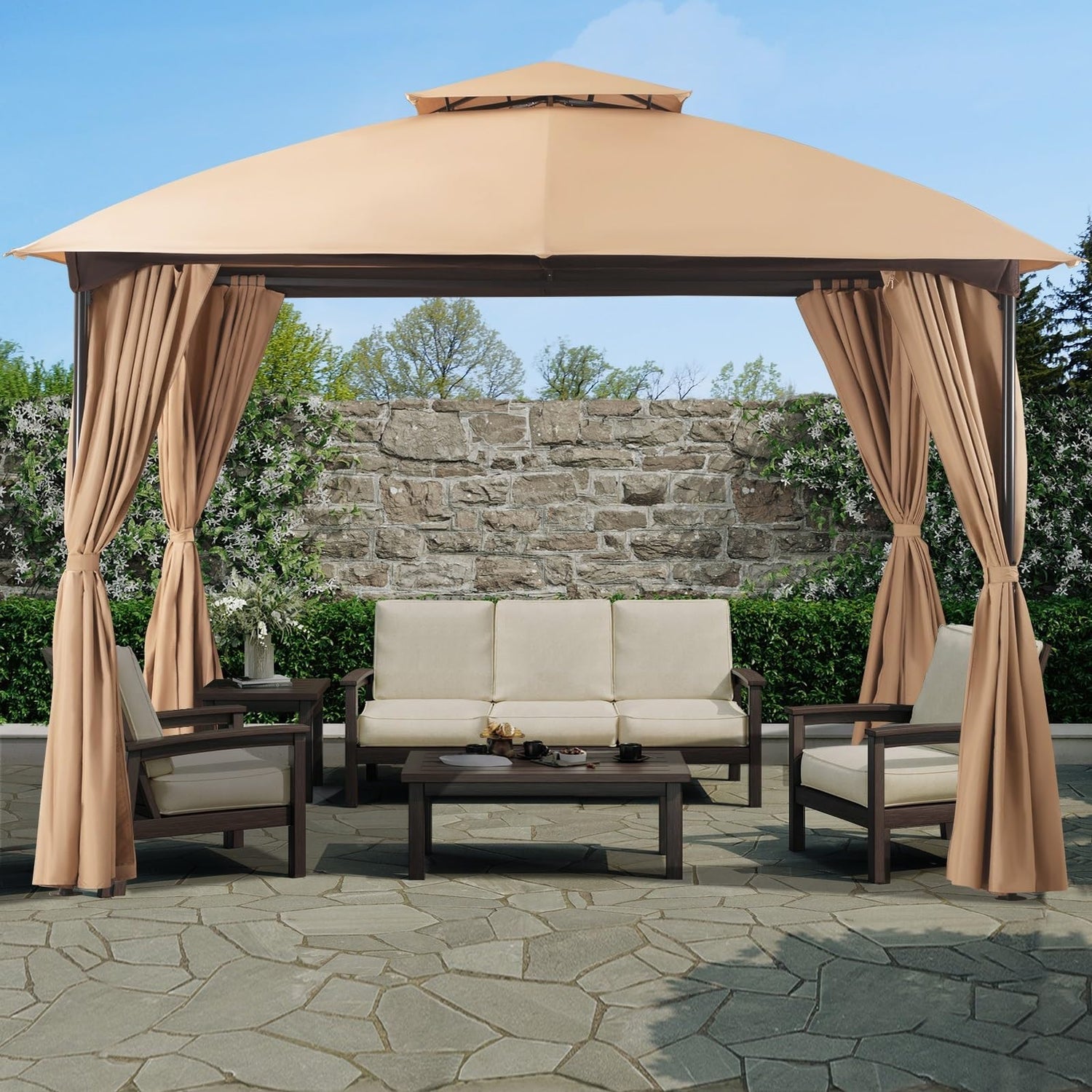 LAUSAINT HOME Patio Arc Gazebo Outdoor Canopy Tent 10&