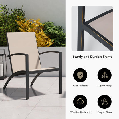 LAUSAINT HOME 3-Piece Bistro Set, Outdoor Textilene Fabric Furniture Set