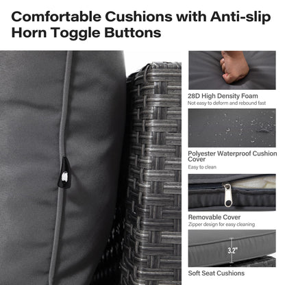 LAUSAINT HOME 6 Pieces Outdoor Sectional Sofa Set