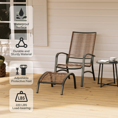 LAUSAINT HOME 5 Pieces PE Wicker Rattan Outdoor Lounge Chairs