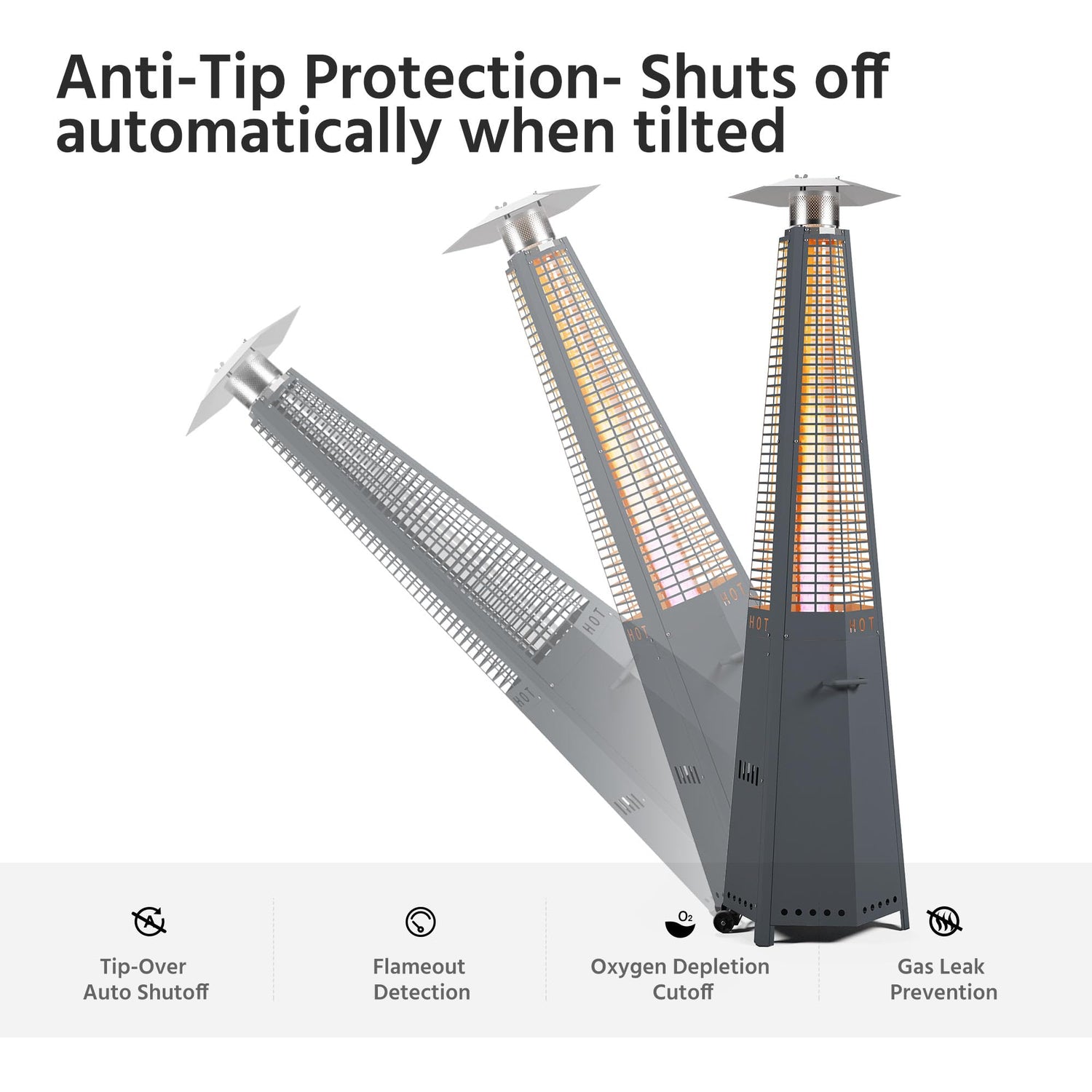 LAUSAINT HOME Pyramid Patio Heater, 48,000 BTU Outdoor Propane Heaters