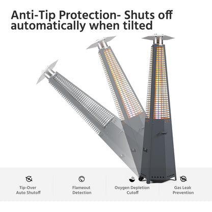 LAUSAINT HOME Pyramid Patio Heater, 48,000 BTU Outdoor Propane Heaters