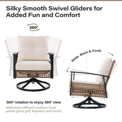 LAUSAINT Home 3 Pieces Swivel Rocking Bistro Set