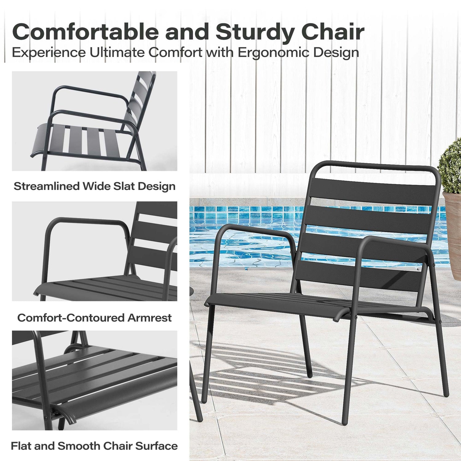 LAUSAINT HOME 3 Pieces Small Patio Bistro Set